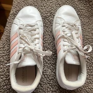 Adidas pink and white sneaker. Women’s size 9.